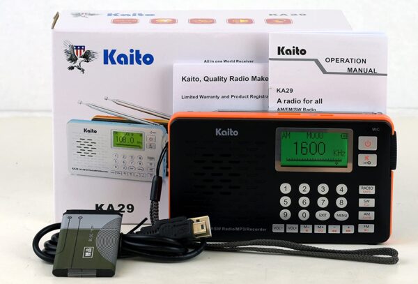 Kaito KA29 All in one World Receiver, with Recorder, AM FM SW Radio and MP3 Player(Black) - Image 7