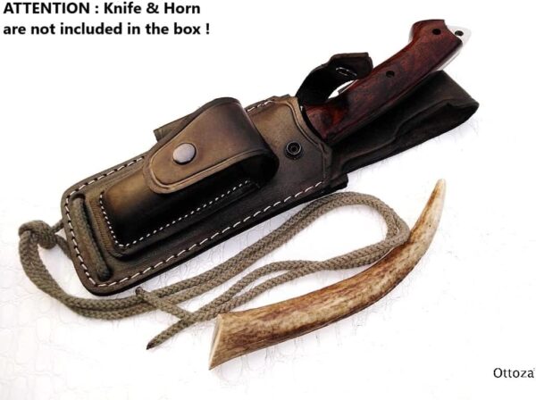 Ottoza Handmade Leather Knife Sheath SIDE DRAW Knife Sheath - Bushcraft Knife Sheath - Hunting Knife Sheath - Survival Knife Sheath - Vertical Knife Sheath Dark Brown TOP GRAIN LEATHER No:207 - Image 6