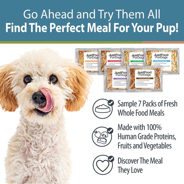 JustFoodForDogs Frozen Fresh Human Grade Dog Food, Sampler Variety Pack, 18 Oz (7 Pack) - Image 7