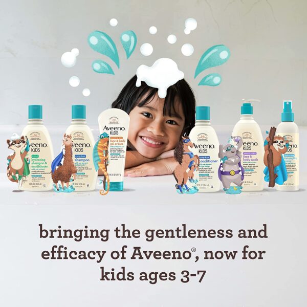 Aveeno Kids Hydrating Detangling Spray with Oat Extract, Quickly & Gently Detangles Kids' Hair, Tear-Free & Suitable for Skin & Scalp, Light Fragrance, Hypoallergenic, 10 fl. Oz - Image 4